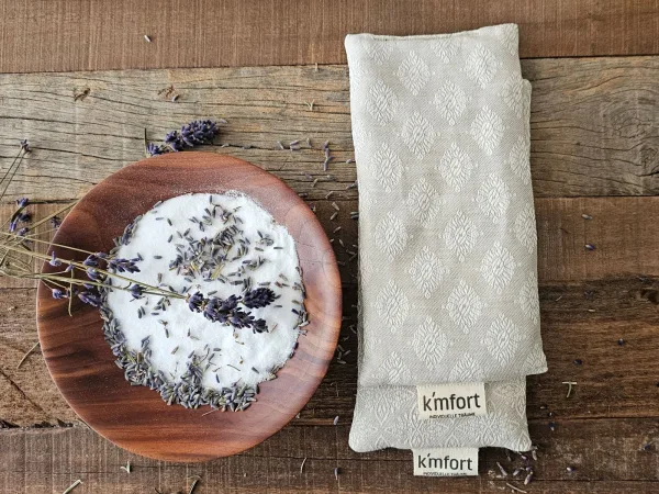 Augenkissen Salz & Lavendel in Draufsicht – natürliche Entspannung