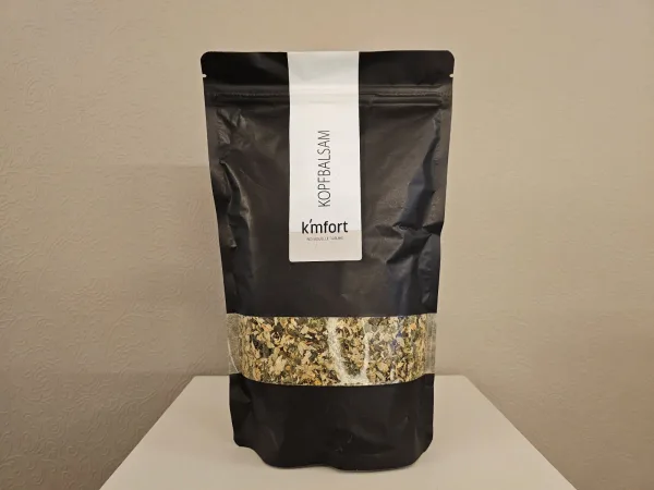 Streu Kopfbalsam – Mischung mit Mädesüss, Melisse, Pfefferminz, Kamille, Hopfen, Orangenblüten und Tonkabohne